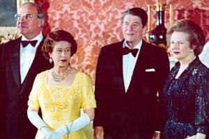 Reina Elizabeth II con presidentes de EEUU