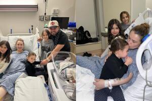 Así fue el encuentro de las tres hijas de Larry Hernández y Kenia Ontiveros con la nueva bebé de la pareja.