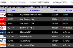 EAAI Nicaragua flight arrivals August 2021