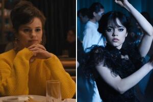 Selena Gomez en ‘Only murders in the building’ (izquierda) y Jenna Ortega en ‘Wednesday’ (derecha)