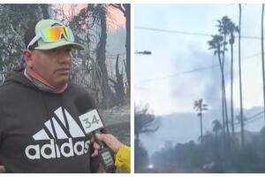 El residente hispano Juan Carlos Santiago narra cómo su sobrino escapó de una casa en llamas en Altadena, enfrentando humo y plástico derretido.