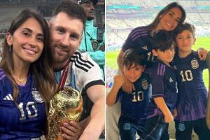 Las imágenes de la esposa de Messi y sus tres hijos que no salieron en la ‘tele’ celebrando en Qatar