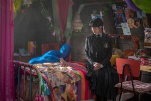 Jenna Ortega as Wednesday Addams in episode 102 of Wednesday. Cr. Vlad Cioplea Netflix.jpg