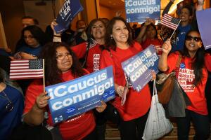 Simpatizantes de Hillary Clinton en el caucus demócrata de 2016 en Las Vegas, Nevada.
