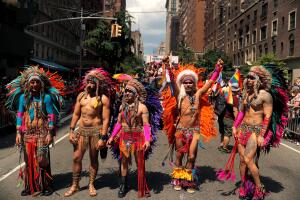 People participate in the 2019 World Pride NYC and Stonewall 50th LGBTQ Pride Parade in New York