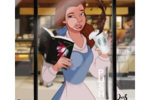 Princesas Disney teniendo un mal día ilustraciones de Dave Salamanca