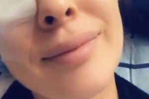 Danna García lesión en el ojo, abril 2019