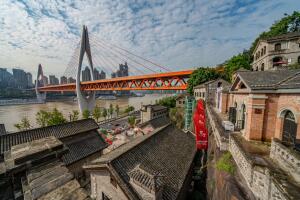 View of Longmenhao old street and Dongshuimen bridge