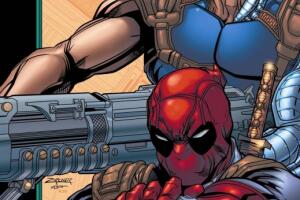 Deadpool y Cable apuntando armas