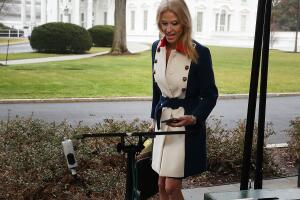 Kellyanne Conway Speaks To Morning Shows From Front Lawn Of White House