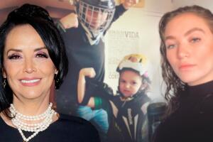 Mayra Rojas y sus hijos