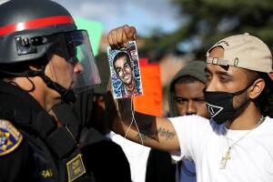 Demonstrators Protest Against Recent Sacramento Police Shooting Of Unarmed Black Man