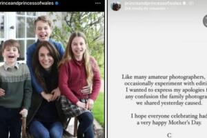 La foto editada de Kate Middleton con sus hijos
