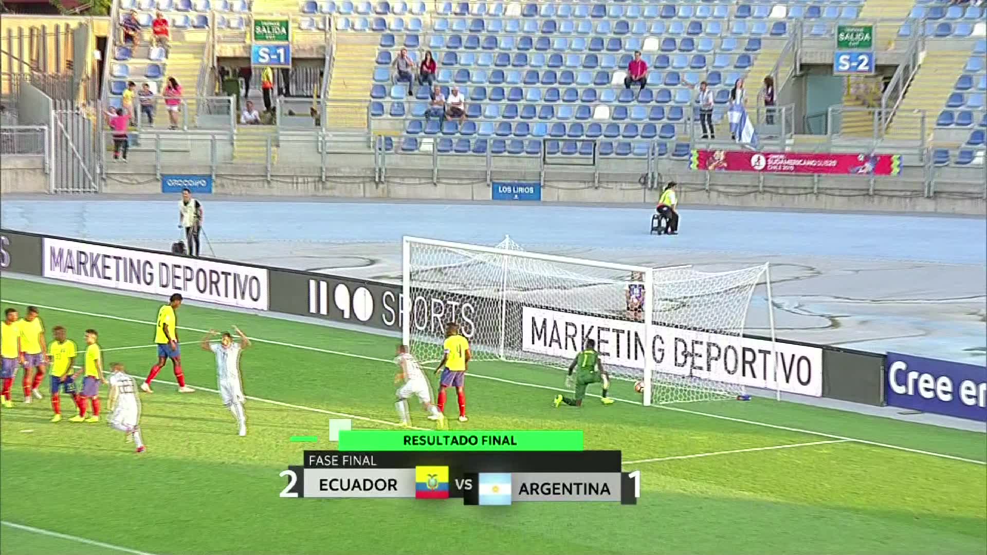 Ecuador vs Argentina, Sudamericano Sub 20. Resultado, resumen TUDN