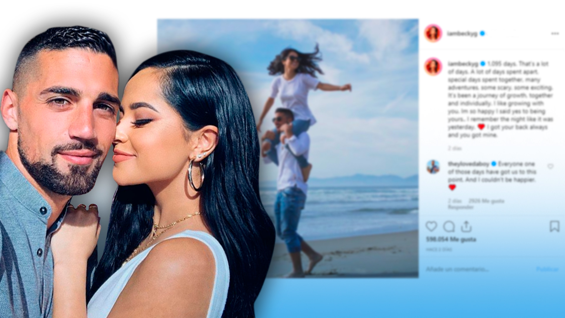 Becky G y Sebastian Lletget celebran más de mil días juntos y una frase